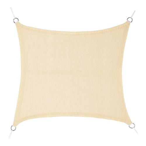 Tendal Vela Quadrat Beige, Material Polietil&egrave;, Cont&eacute; Anelles D'acer Inoxidable I Corda. Tractament a